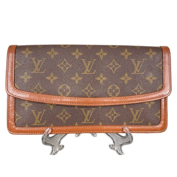 Louis Vuitton Pochette Dam Pouch Brown Leather Monogram Canvas - Picture 1 of 9